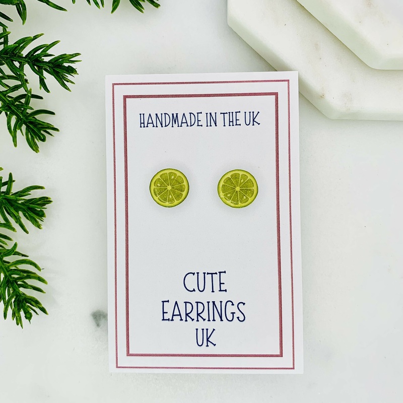 Lime Slice Stud Earring