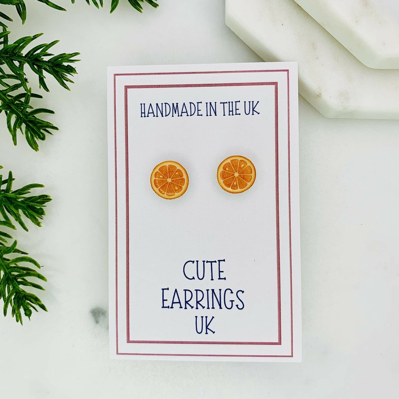 Orange Slice Stud Earring