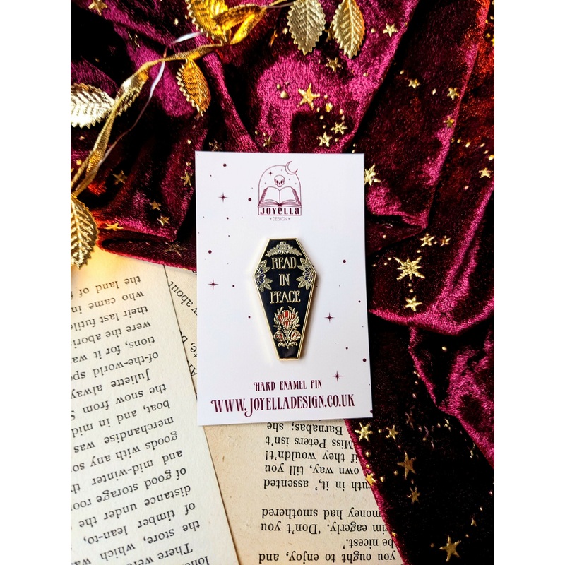 Read in Peace Coffin Enamel Pin