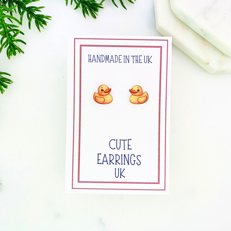 Yellow Duck Stud Earrings