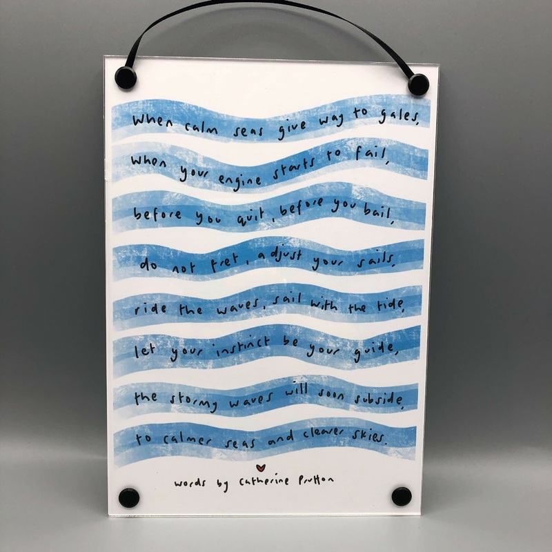 Calm Seas Framed Poem|A5 Hanging Frame|A6 Box Frame