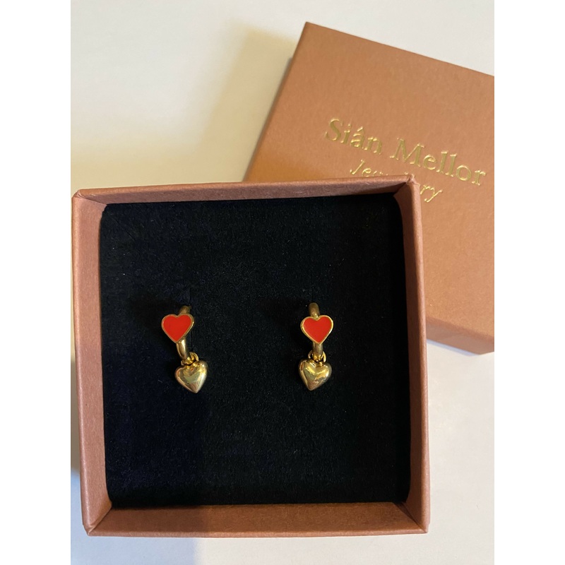 Double Heart Huggie Hoop Earrings