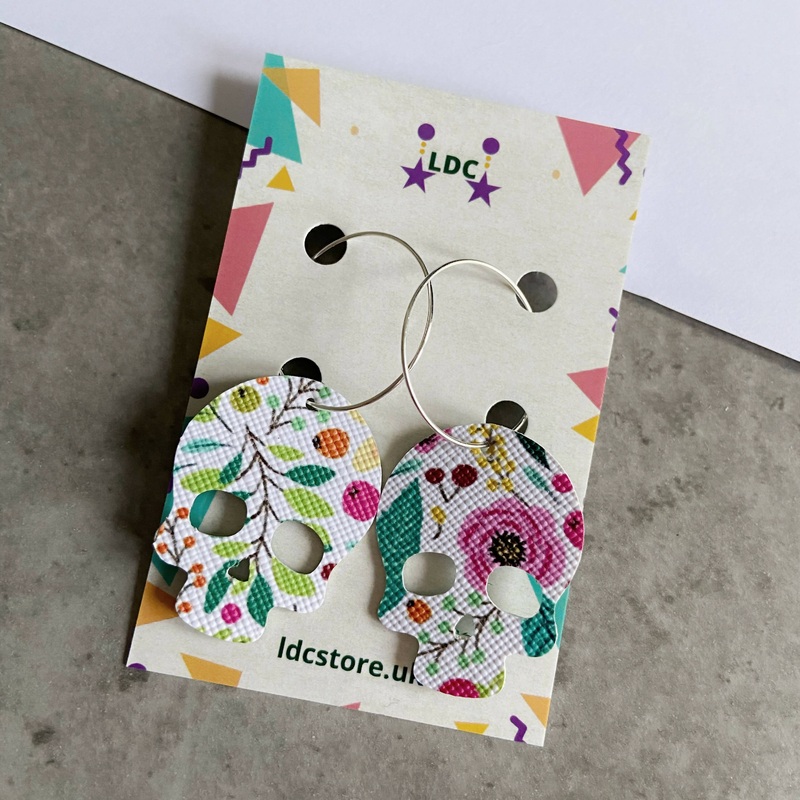 Flowery Skull Hoops