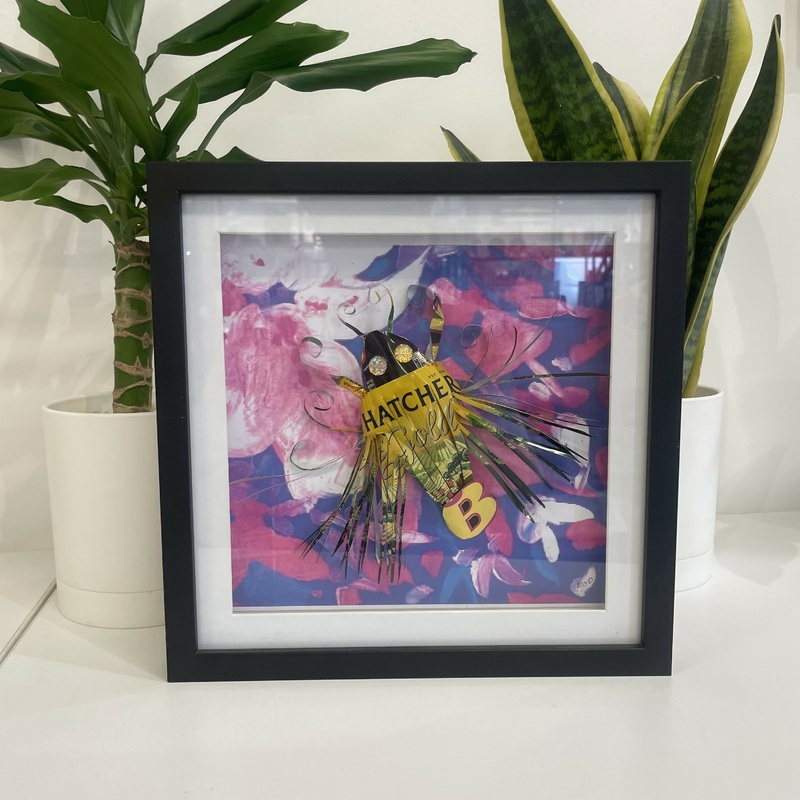 Framed Beetle – Mixed Media