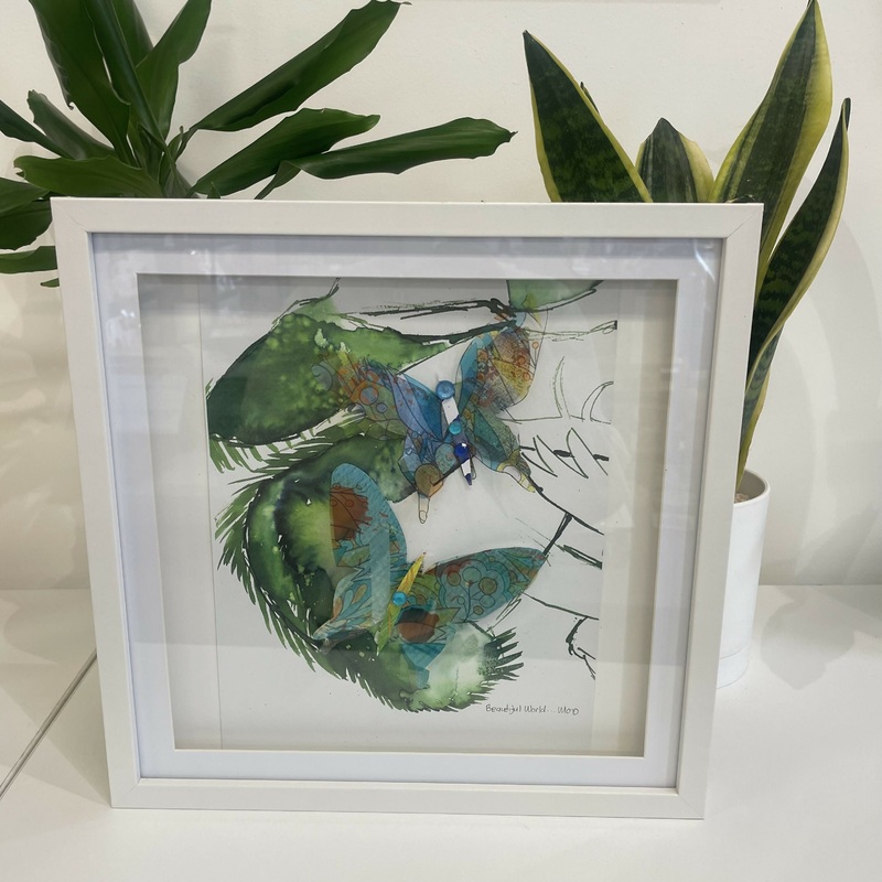 Framed Butterflies – Mixed Media
