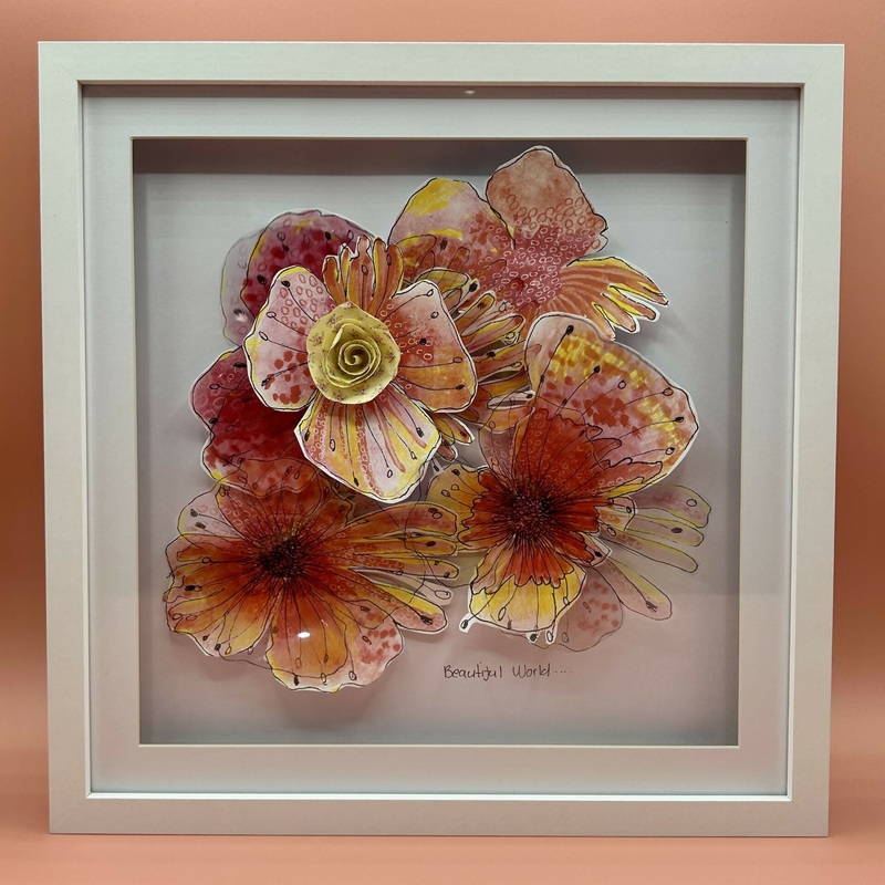 Framed Flower Field Artwork