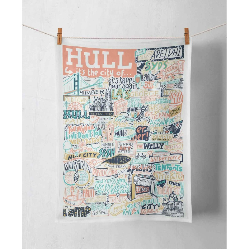 Hull Tea Towel Peach