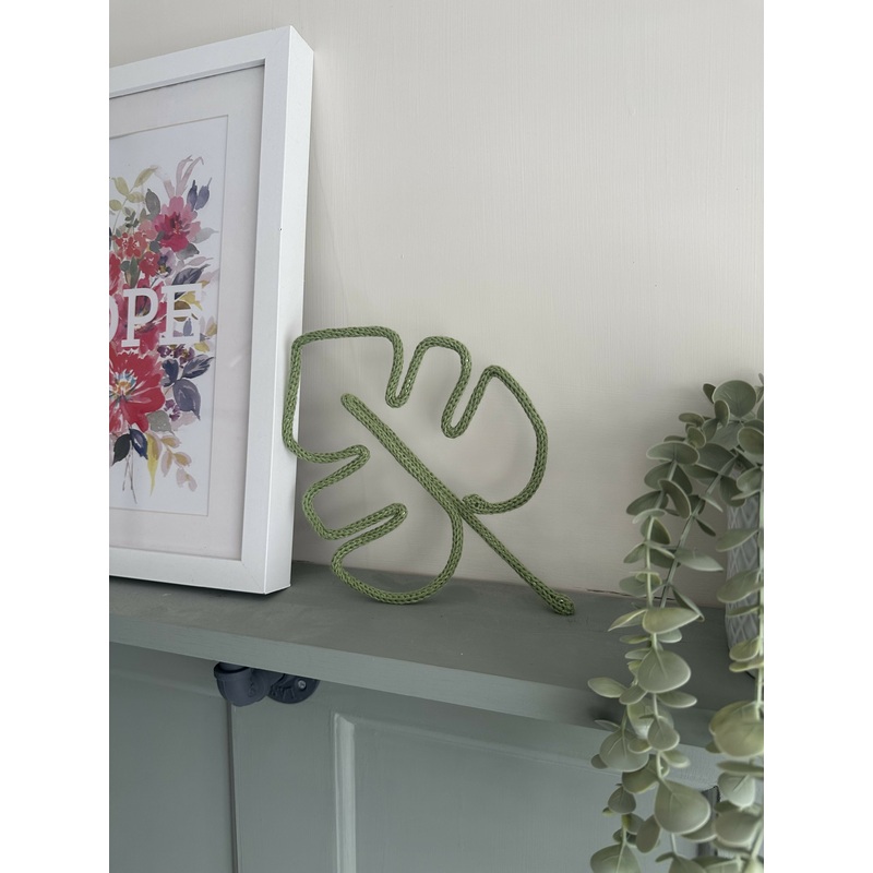 Monstera Leaf Knitted Wire Art