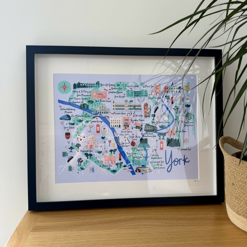 Black Framed A3 York Art Print