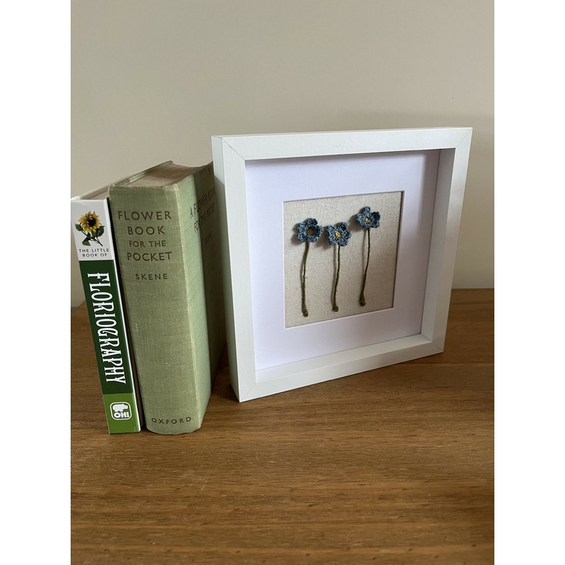 Crochet Forget Me Nots In Frame