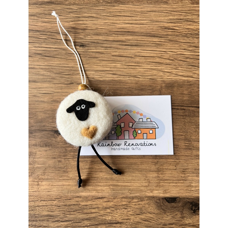 Felted Sheep Hanger|Yellow|Green|Blue