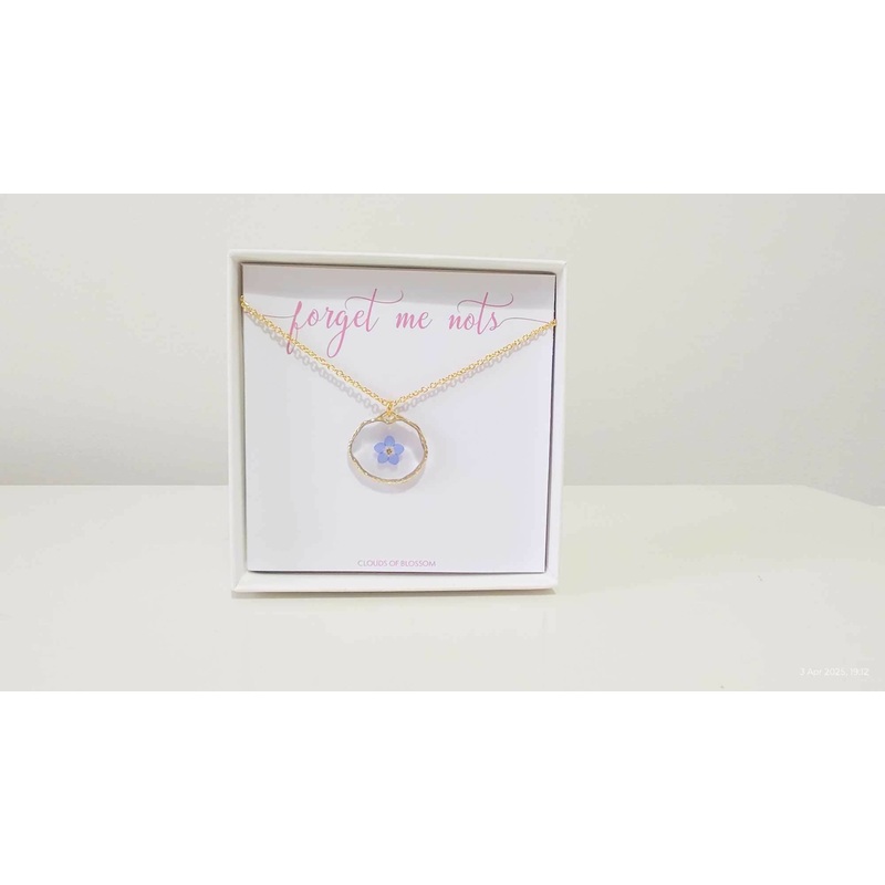 Forget Me Not Gold Plated Hammered Metal Necklace