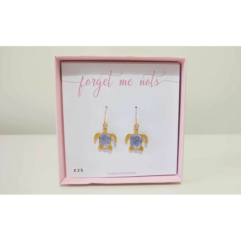 Forget Me Not Gold Plated Turtle Earrings