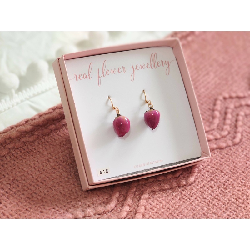 Medium Rose Earrings Gold Plated