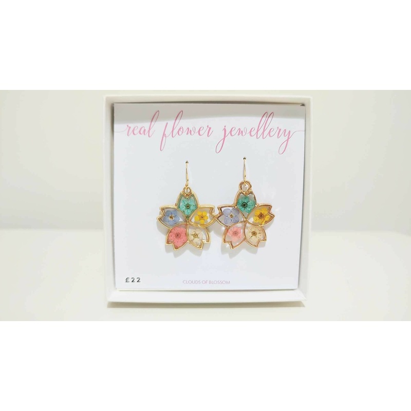 Multicolour Flower Gold Plated Earrings
