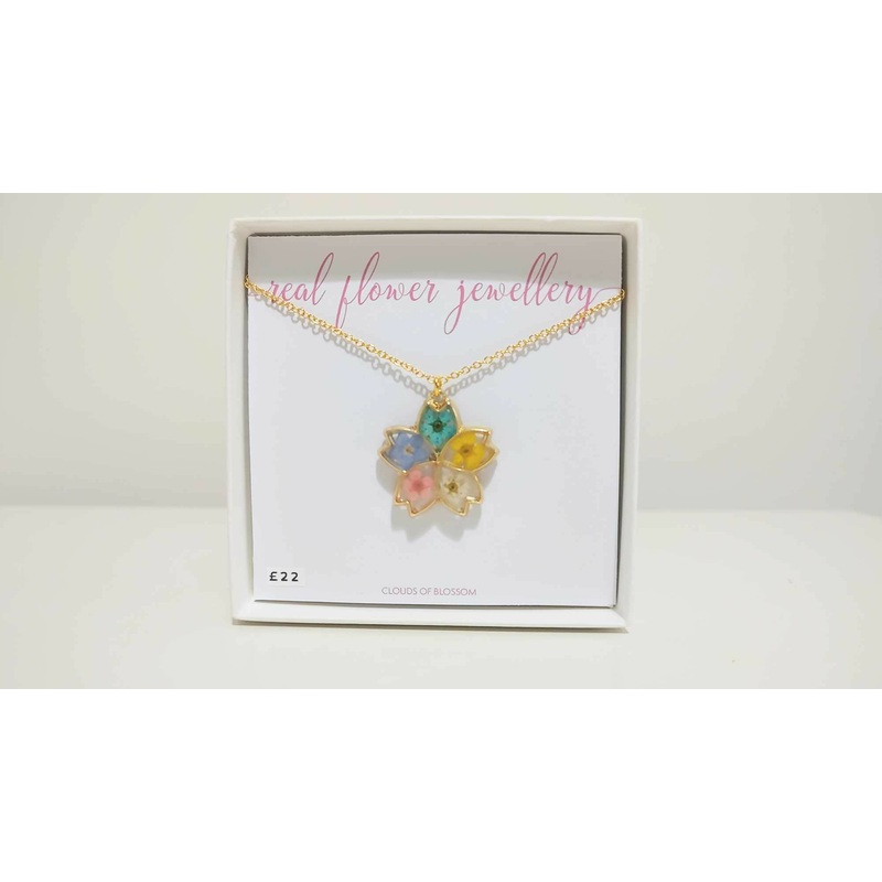 Multicolour Flower Gold Plated Necklace