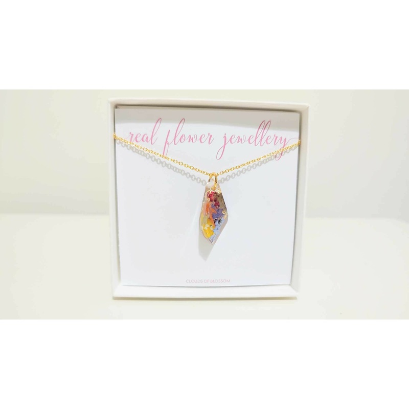 Multicolour Geometric Crystal 3D Gold Plated Necklace