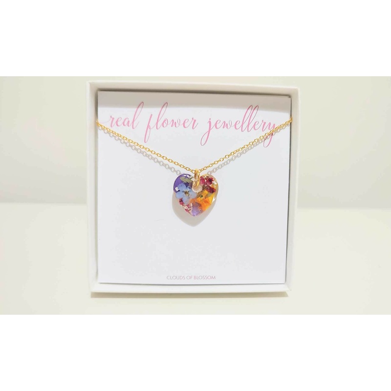 Multicolour Heart 3D Gold Plated Necklace