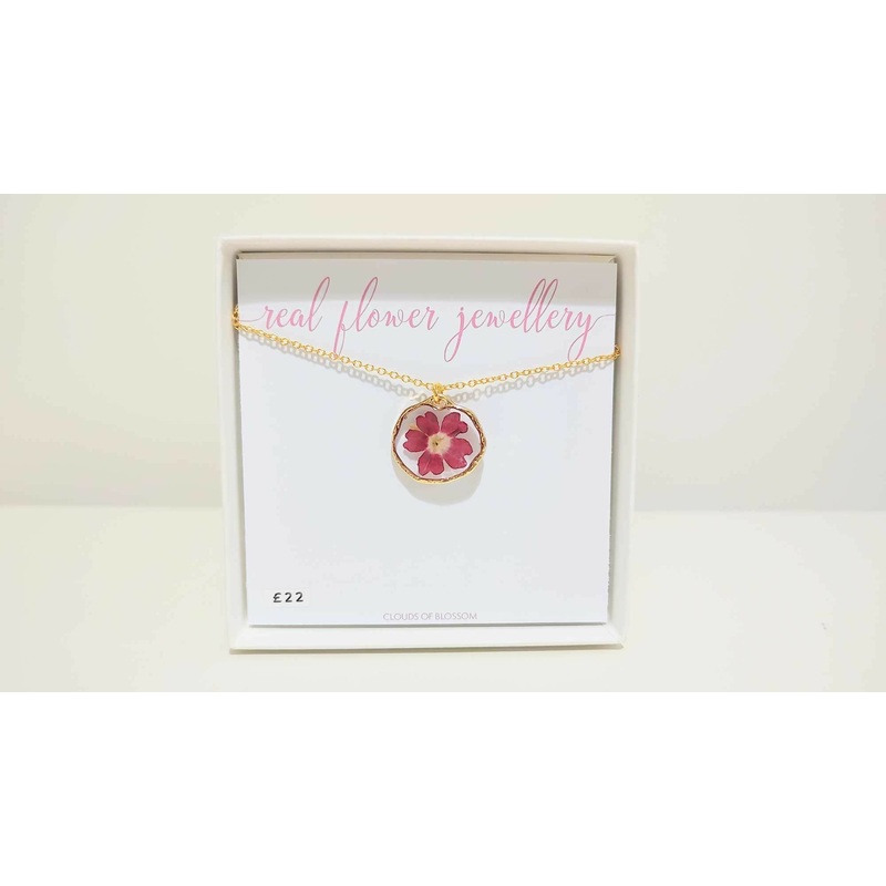 Red Flower Gold Plated Necklace