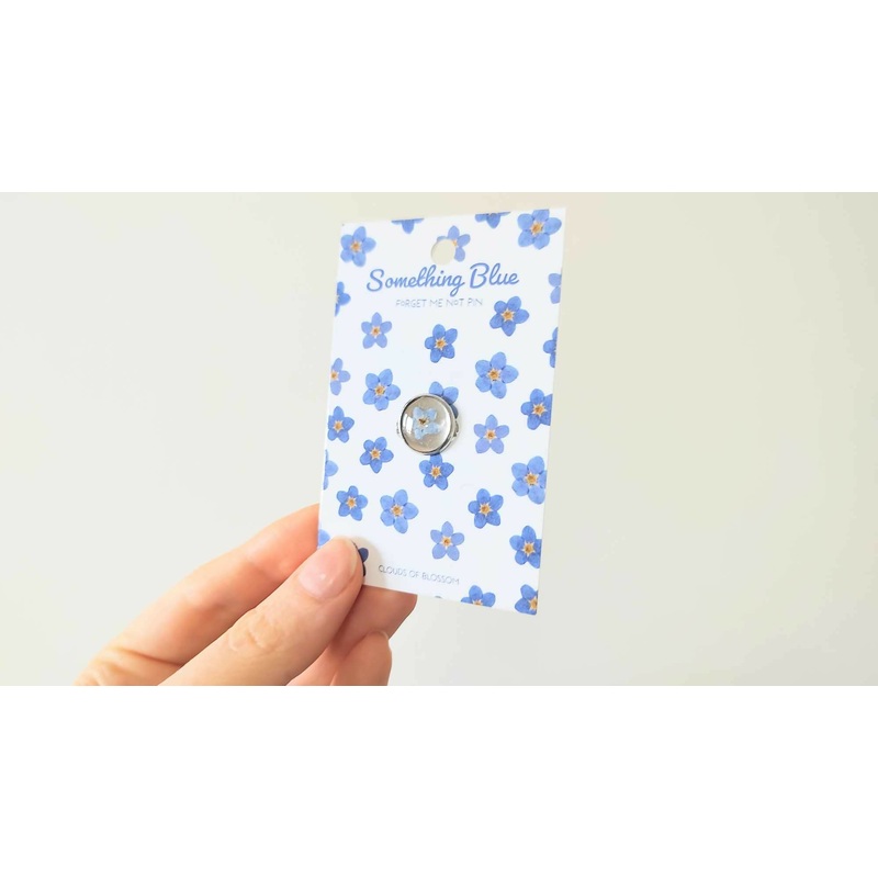 Something Blue Forget Me Not Pin Stainless Steel