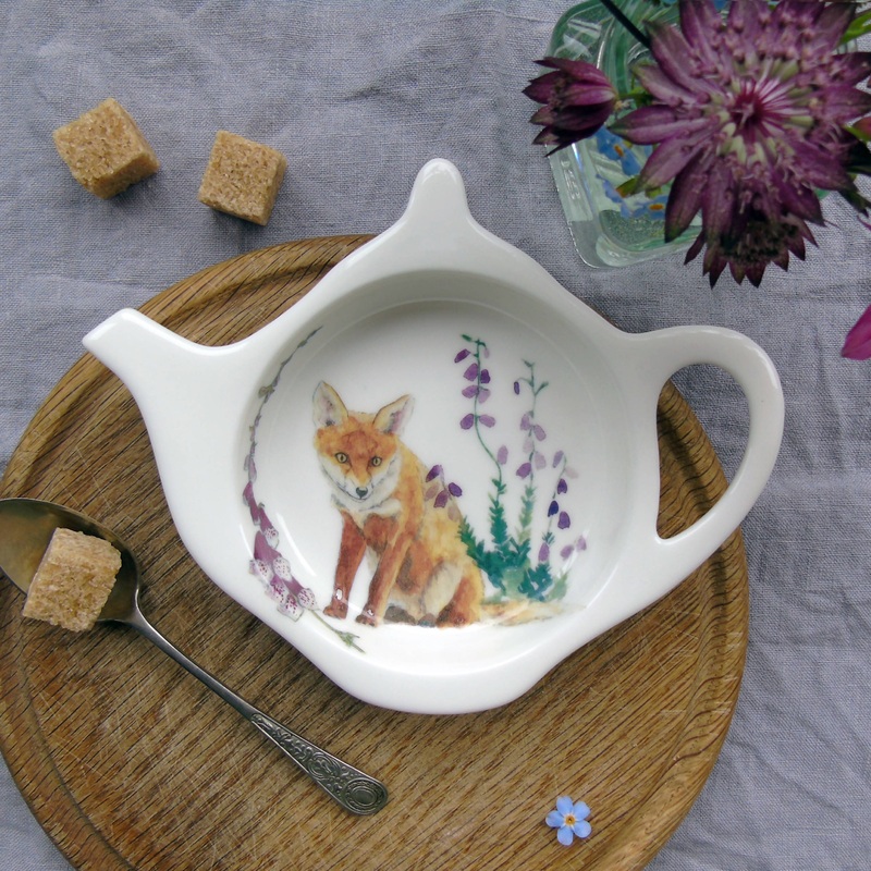 Teabag Tidy Fox and Foxglove