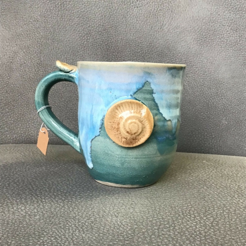 Ammonite Mug|Dark Blue Ammonite Mug|Sea Foam Ammonite Mug