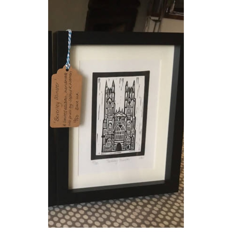 Beverley Minster Framed Lino Cut Print