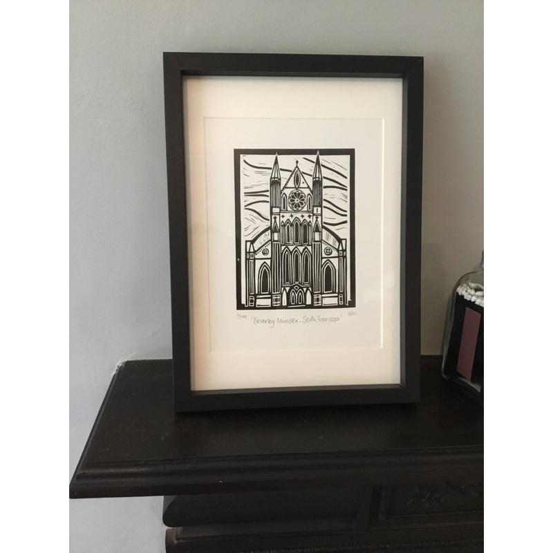 Beverley Minster South Transcept Framed Lino Cut Print