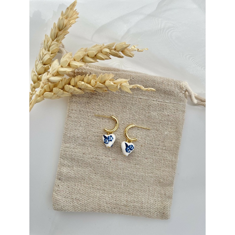 Blue China No. 10 – Handmade Polymer Clay Earrings