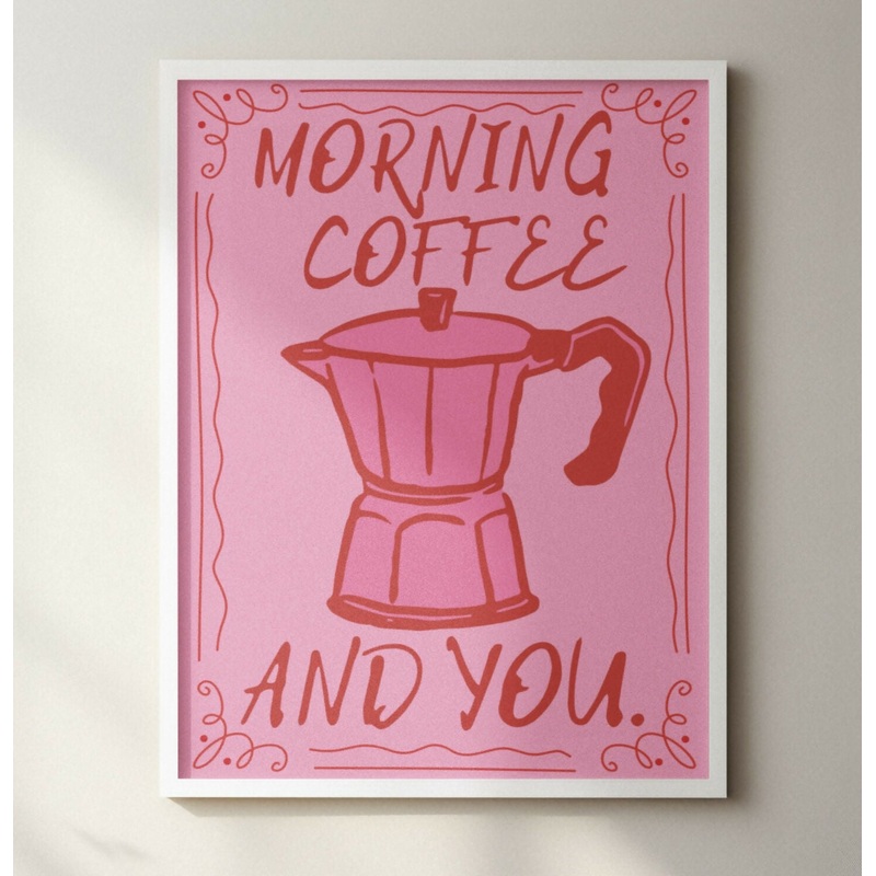 Morning Coffee and You FRAMED PRINT