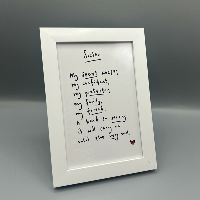 Sister Poem Frame A6