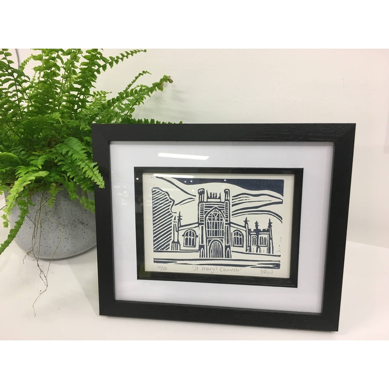 St Mary’s Church, Beverley Framed Lino Cut Print