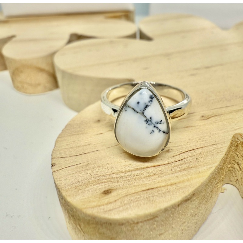 Teardrop Merlinite Ring Size J 1/2