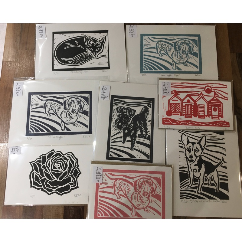 Unframed Limited Edition Lino Cut Prints – 3