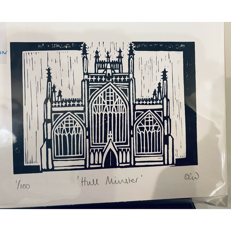 Unframed Lino Cut Prints 5|King Charles Coronation 9/25 black ink|Coronation of King Charles 10/25 black ink|Coronation of King Charles 11/25 blue ink|Coronation of King Charles 12/25 blue ink|8/50  Good Luck black ink|Schnauzer 6/50 black ink|Three