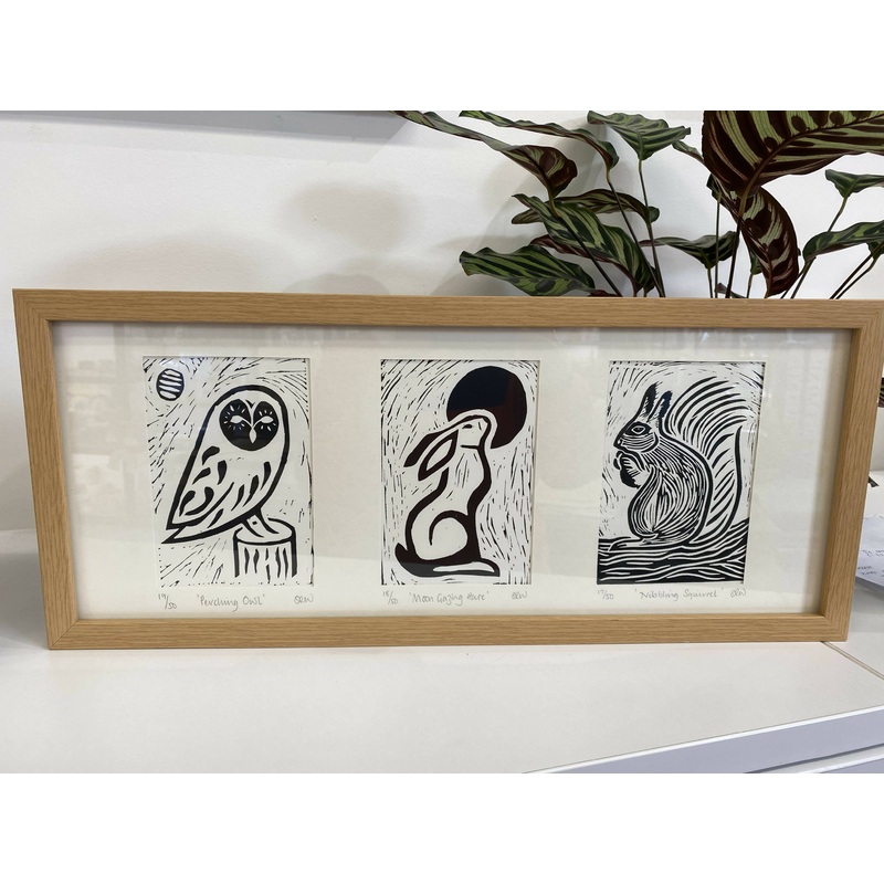 Woodland Collection Framed Lino Cut Print
