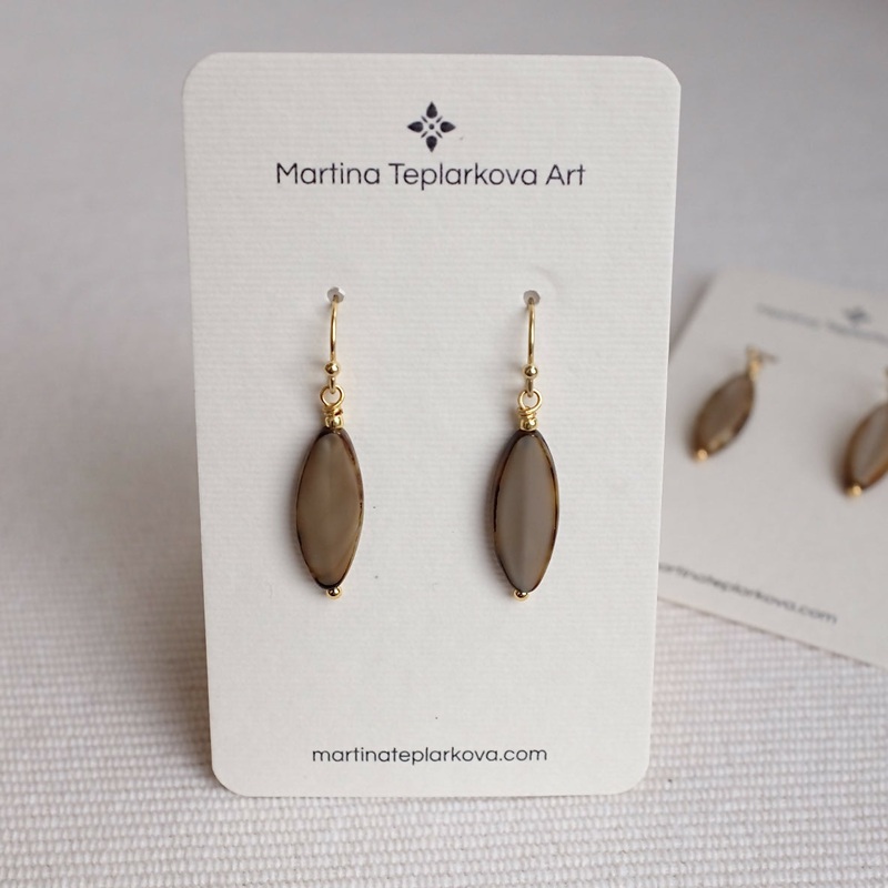 Brown Oval Earrings