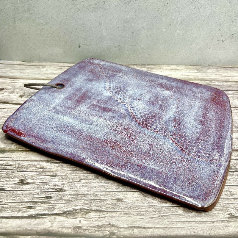 Handmade Ceramic Cheese Board  Lavender Rust Glaze