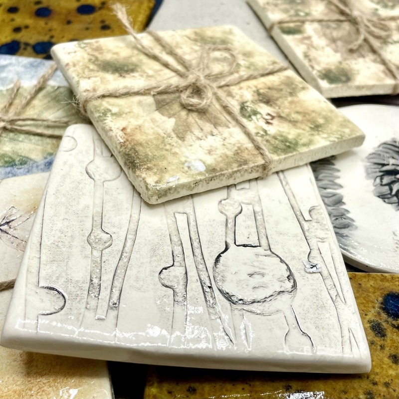 Handmade Ceramic Coasters  Nature, Abstract, Botanical & More