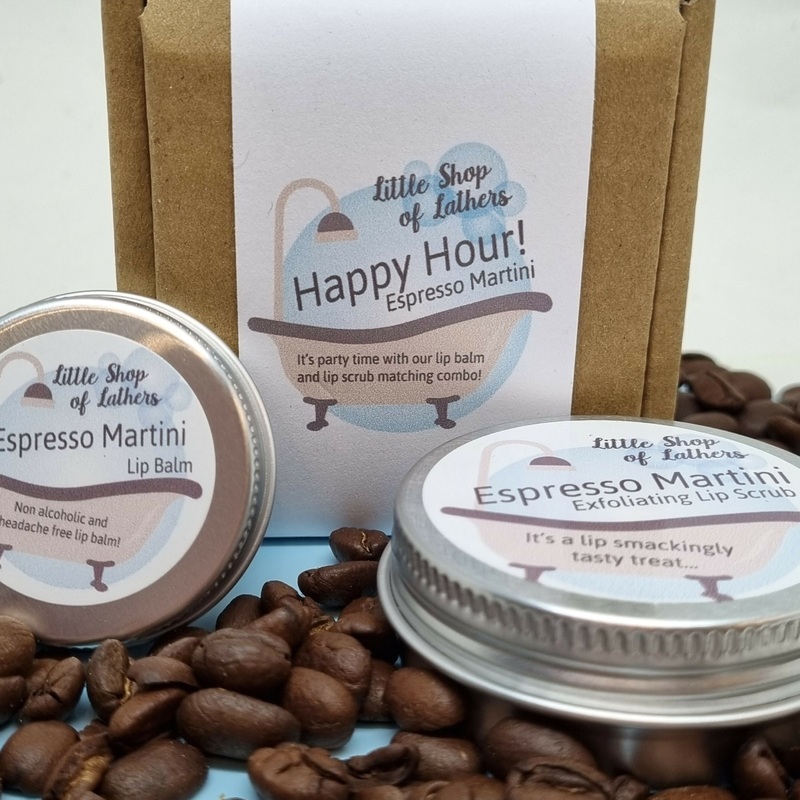 Happy Hour – Espresso Martini Lip Balm and Lip Scrub Set – Cockail Inspired Pampering!