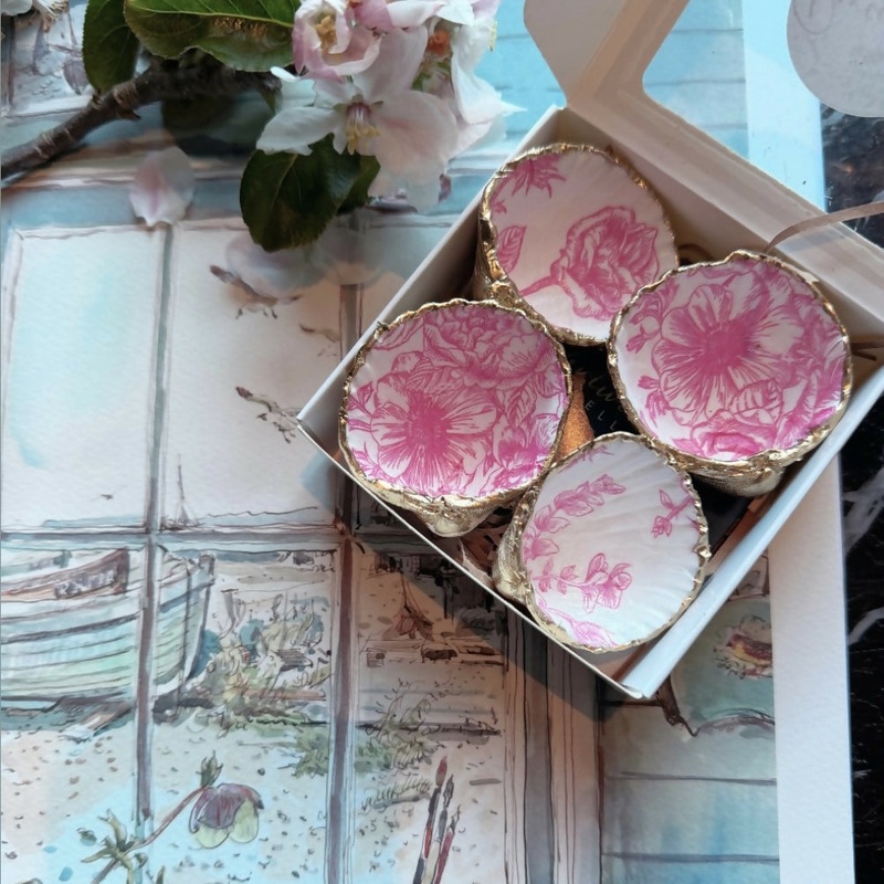 Pink Floral Cockle Shell Giftbox