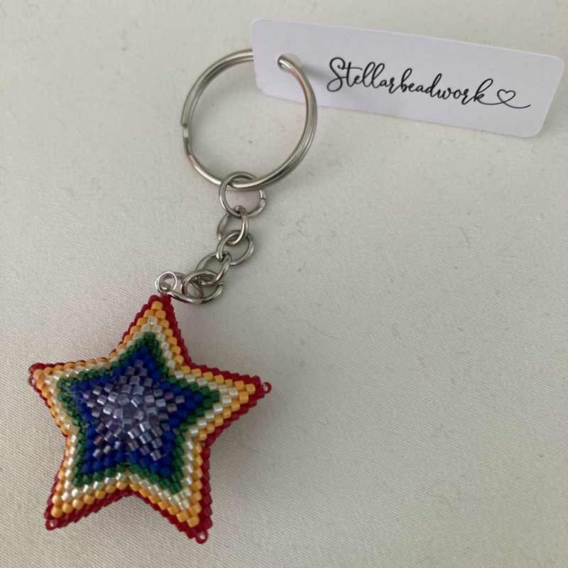 Rainbow Star Keyring
