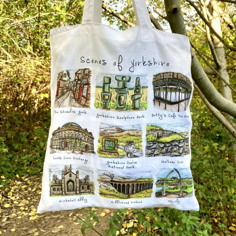 Scenes of Yorkshire Illustrated Tote Bag
