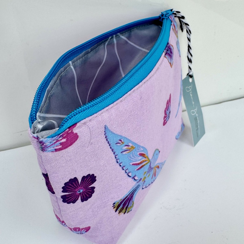 Small Make Up Bag – Lilac Floral Bird