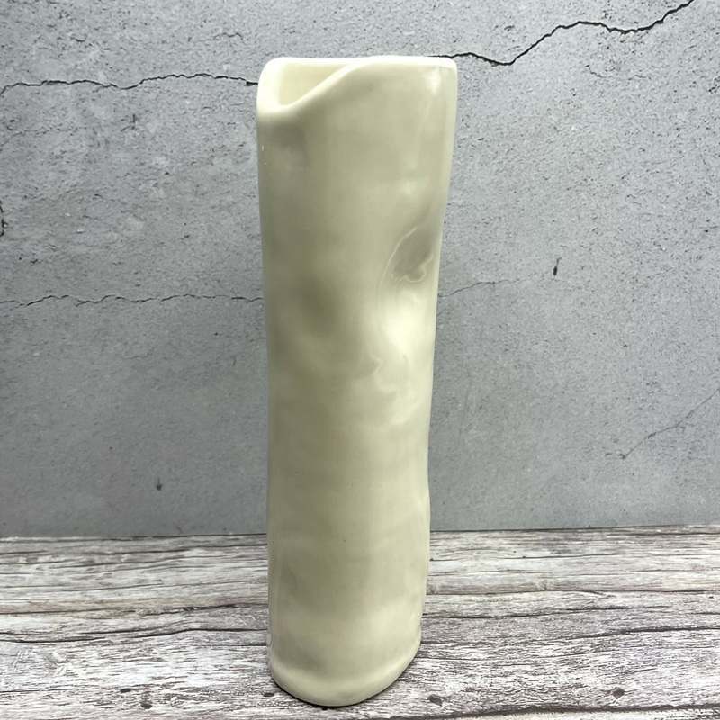 Tall Cream Ceramic Vase  Modern Minimalist Pottery Art
