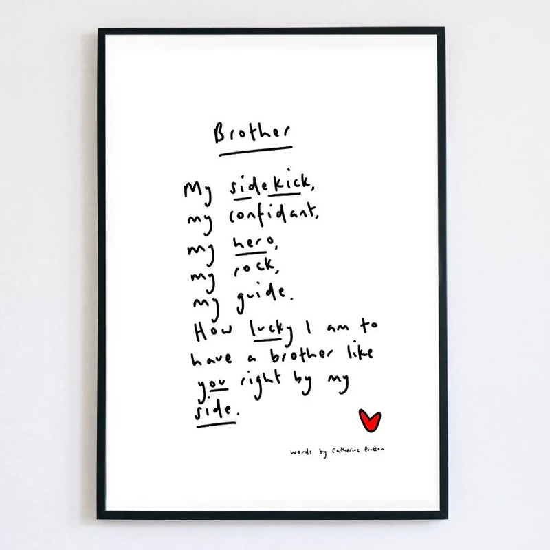 Brother Poem Print  A Handwritten Gift for Brothers by Catherine Prutton