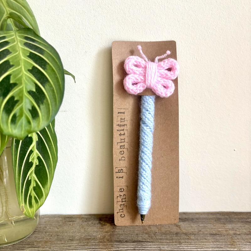 Butterfly Woolly Covered Pen