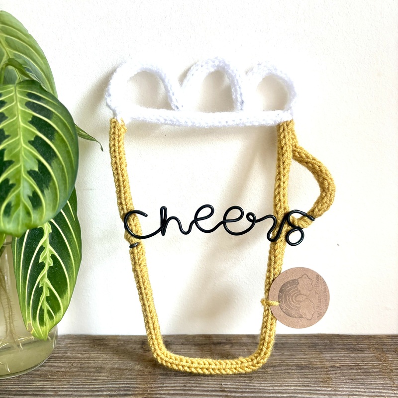 Cheers Beer Glass Woolly Wire Decoration