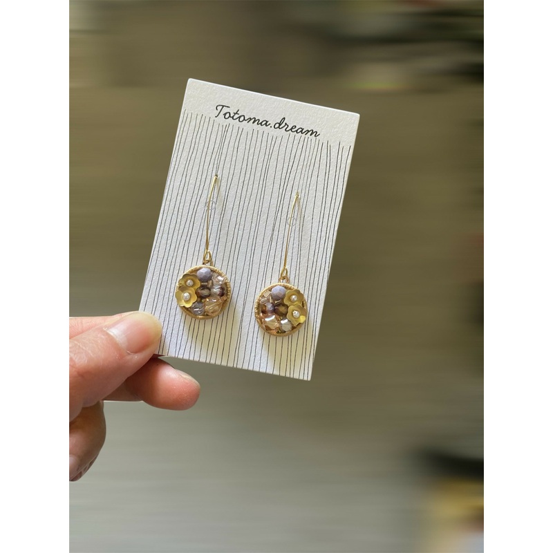 Crystal Earrings (Long Hook)|Orange