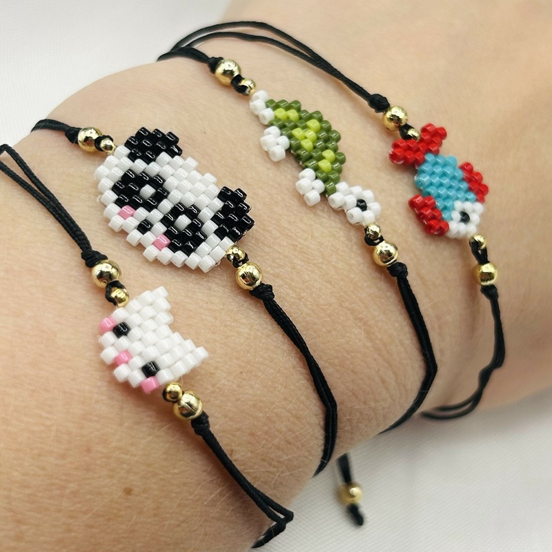 Cute Beaded Animal Charm Bracelets  Handmade, Adjustable, Multiple Designs